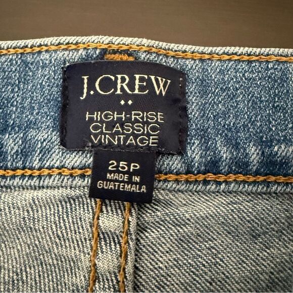J Crew Jeans Womens 25P Blue High Rise Waist Classic Vintage Distressed Denim - Picture 9 of 14